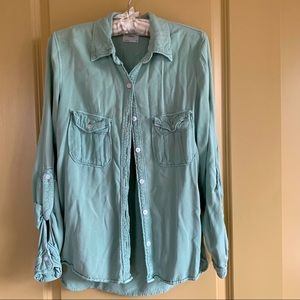 Harper viscose button down in sage size small